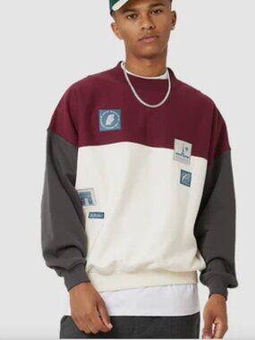 Carré Avant Panel Oversized Crewneck Maroon Size XXL